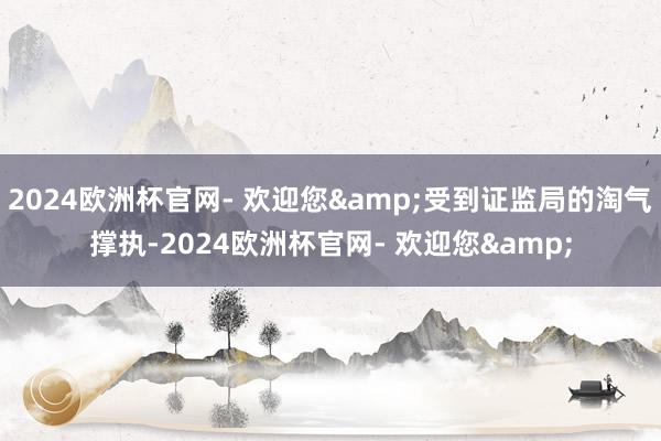 2024欧洲杯官网- 欢迎您&受到证监局的淘气撑执-2024欧洲杯官网- 欢迎您&