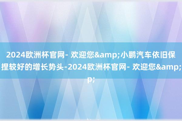 2024欧洲杯官网- 欢迎您&小鹏汽车依旧保捏较好的增长势头-2024欧洲杯官网- 欢迎您&